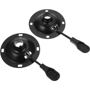 2 Pcs 4″ Metal Black Round Swivel Chair Base Plate Tilt Control Mechanism Set