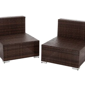 2 Piece Rattan Garden Daybed Sofa Set