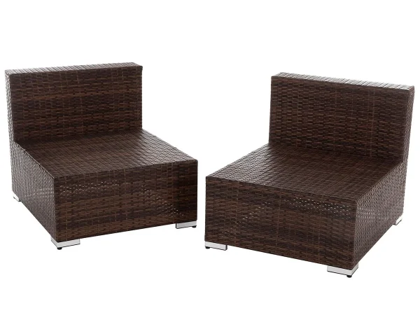2 Piece Rattan Garden Daybed Sofa Set