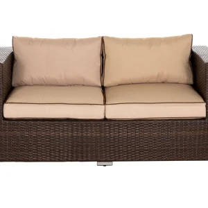 Rattan Garden 2 Seater Daybed Furniture Set with Cushions-Grey