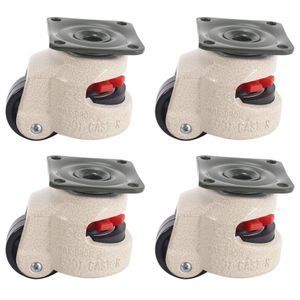 4 Pcs Retractable Leveling Casters Industrial Machine Swivel Caster Castor Wheel for Office Chair Trolley 330 Lbs Capacity