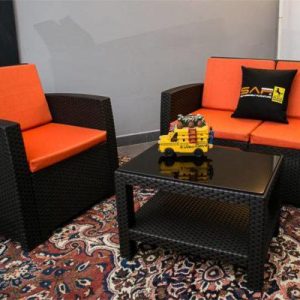 4 -Seater Lounge Set  ( Orange & Black )