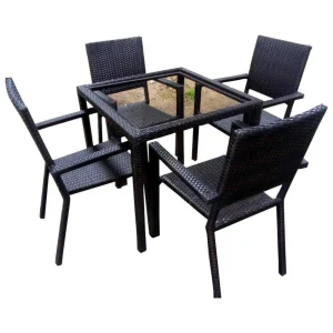 4 Seater Square Table Garden Furniture Set