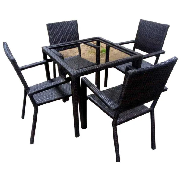 4 Seater Square Table Garden Furniture Set