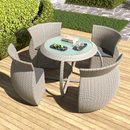 4 Seater Compact Rattan Dining Furniture Set