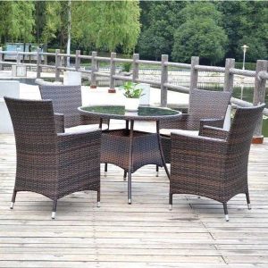 4 Seater Compact Rattan Dining Furniture Set