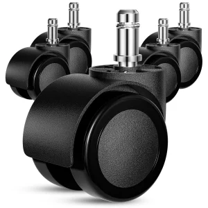 50mm Office Chair Roller Castor Wheels Set of 5 Black ( Click to view more related Images )