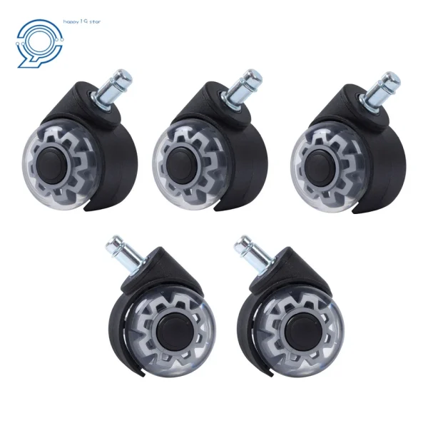 50mm Office Chair Roller Castor Wheels Set of 5 Black ( Click to view more related Images ) - Image 3