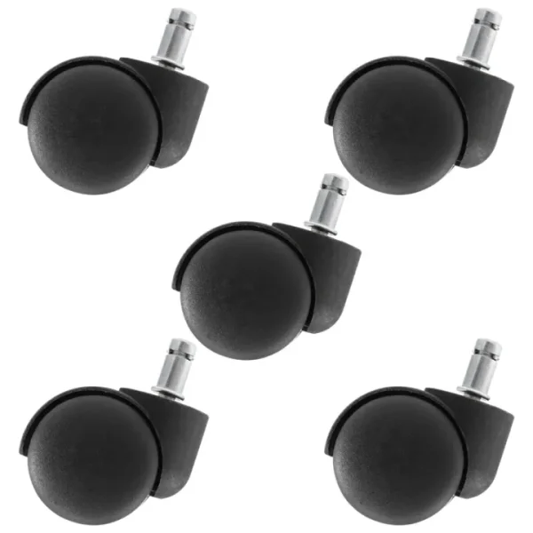 50mm Office Chair Roller Castor Wheels Set of 5 Black ( Click to view more related Images ) - Image 4