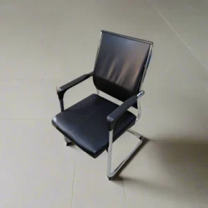 Black Leather Office Visitors Chair