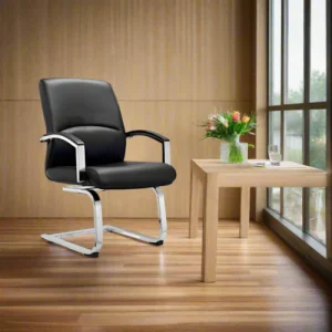 Black Leather Visitors Chair