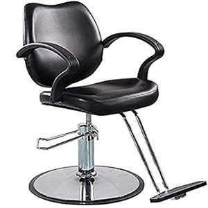 Black Saloon  Chair with Leg Rest