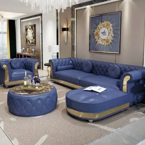 Classy L-shape sofa with one single and centre table