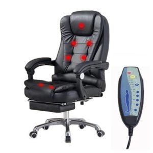 Executive Massage Chair With Footrest – BLACK
