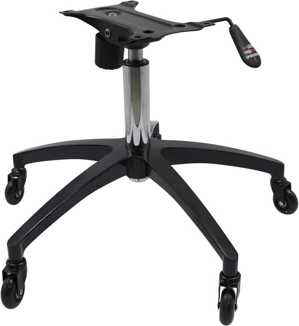 Heavy Duty Office Chair Replacement Base, Swivel Chair Base with 5 Wheels, 6 inch Bottom Plate Base Cylinder and Tilt Style Chair Base Height Adjustable, New Casters Rolls Smoothly - Image 2