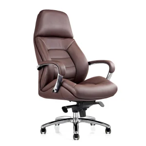 High Back Black Leather Executive Swivel Office Chair with Arms