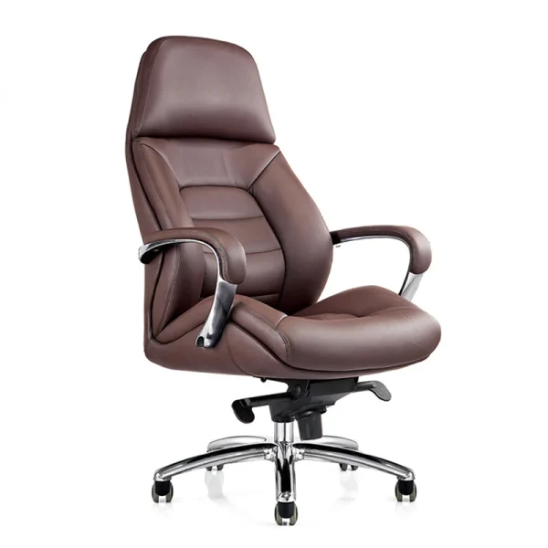 High Back Black Leather Executive Swivel Office Chair with Arms