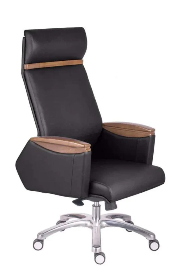 Luxury Swivel Leather Office Chair black - Image 2