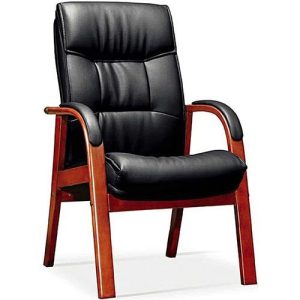 Modern Executive Wooden & Leather Office Chair
