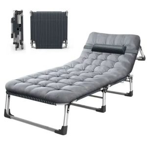 Outdoor Camping Folding Bed With Mattress Cot