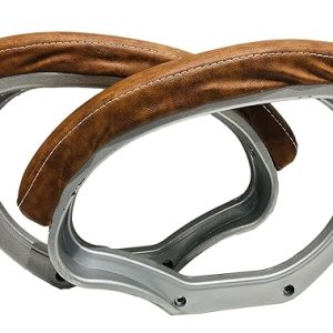 Office Chair Executive Comfortable Armrest Handle revolving Visitor Chair Handle Fit to Every Chair Heavy Duty (Heavy Handle with Brown Leather Part One Set, Chair Handle)