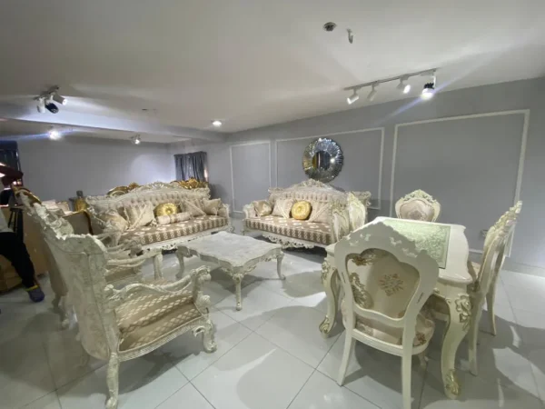Royal Turkish sofa set with stools & dining table