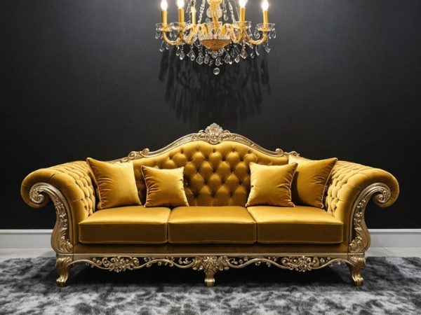 Royal chair three seater gold
