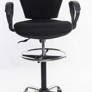 Serven Smile Hi-Back Drafting Stool – Black