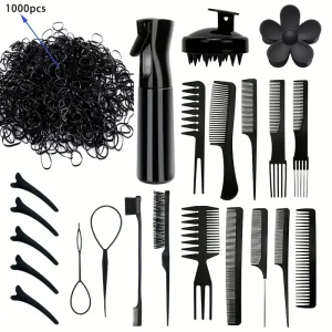Styling Hair Comb and Clip Complete set – Black
