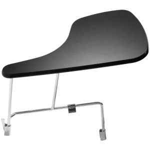 Row Modern Wood Right Tablet Arm for Stack Chair in Black/Chrome