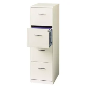18 inches Deep 4 Drawer Metal File Cabinet Pearl Black