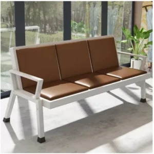 3 Seater Reception Metal Bench – Black