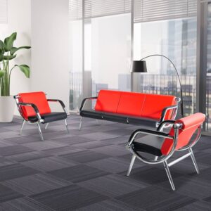 Office Reception Sofa Set PU Leather blue