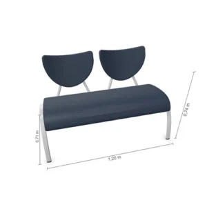 Two seater waiting chair black
