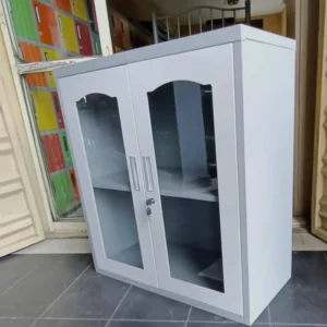 Low Height Glass Door Metal Cabinet for office