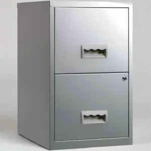 Metal 2 Drawer Maxi Filing Cabinet A4 – Silver