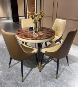 4 Sitter Round Marble Dining Table