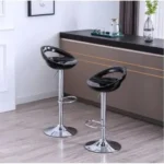 A&S Plastic Adjustable Swivel Barstool - 2pcs black