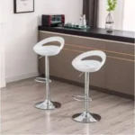 A&S Plastic Adjustable Swivel Barstool - 2pcs white