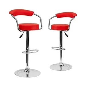 Adjustable 360° Set Of 2 Bar Stool - Red