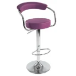 Bar Stool with Backrest - Purple