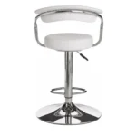 Bar Stool with Backrest - White