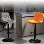Bar Stools Silver and orange colour