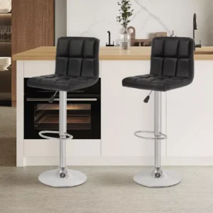 BestOffice Bar Stool Barstools Chairs Counter Height Adjustable Black
