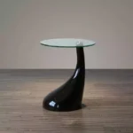 Exclusive Glass Side Coffee Stool Black