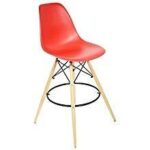 High back Bar Stool-Red