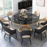Luxury Stainless Steel 8 Seater Table Set for Dining Room