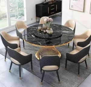 Luxury Stainless Steel 8 Seater Table Set for Dining Room