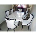 Marble Dining Table white and chairs