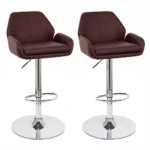 NEW! LEATHER BAR STOOL ADJUSTABLE - ADJUSTING BARSTOOL CHAIR-TESLA-
